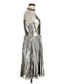 Ann Taylor 100% Polyester Metallic Silver Cocktail Dress Size 8 Petite - photo 4