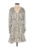 MNG 100% Polyester Animal Print Ivory Casual Dress Size 4 - photo 1