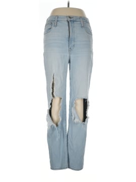 Madewell The Perfect Vintage Straight Jean in Danby Wash: Knee-Rip Edition (view 1)