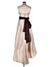 Bill Levkoff 100% Polyester Metallic Tan Cocktail Dress Size 14 - photo 2