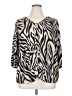 Worthington 100% Polyester Animal Print Ivory Cardigan Size 1X - photo 1