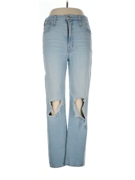 Madewell The Perfect Vintage Straight Jean in Danby Wash: Knee-Rip Edition (view 1)