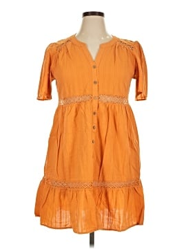 knox rose orange dress Knox Rose Flutter Short Sleeve Tiered A-Line Dress Size XL Orange Pockets
