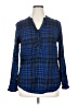 Lane Bryant Plaid Blue Long Sleeve Button-Down Shirt Size 14 - 15 Plus - photo 1