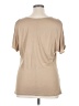 Apt. 9 100% Rayon Metallic Stripes Tan Short Sleeve Top Size XL - photo 2