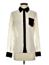 Guess Color Block Ivory Long Sleeve Blouse Size S - photo 1