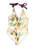 Blue Island Floral Ivory One Piece Swimsuit Size XL - photo 1