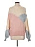 MNG Color Block Pink Pullover Sweater Size S - photo 1