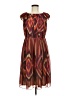 Jax 100% Polyester Print Brown Cocktail Dress Size 6 - photo 1