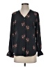 Tahari 100% Polyester Floral Black Long Sleeve Blouse Size XS - photo 1