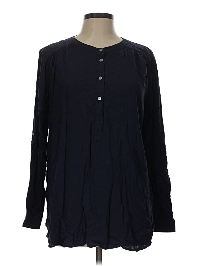Pre-owned Ann Taylor Loft Long Sleeve Blouse In Black