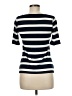Next 100% Tencel Stripes Black Short Sleeve Turtleneck Size 6 - photo 2