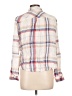 Maurices 100% Rayon Plaid Ivory Long Sleeve Button-Down Shirt Size L - photo 2