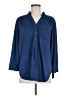Khakis & Co Blue 3/4 Sleeve Button-Down Shirt Size M - photo 1