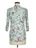 Cals 100% Rayon Floral Teal 3/4 Sleeve Blouse Size M - photo 2