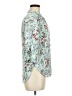 Cals 100% Rayon Floral Teal 3/4 Sleeve Blouse Size M - photo 4