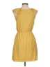 Ophelia 100% Polyester Solid Yellow Casual Dress Size M - photo 2