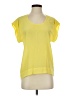 BDG 100% Silk Yellow Short Sleeve Top Size XS - photo 1
