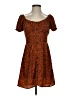 Trixxi 100% Polyester Animal Print Orange Casual Dress Size S - photo 1