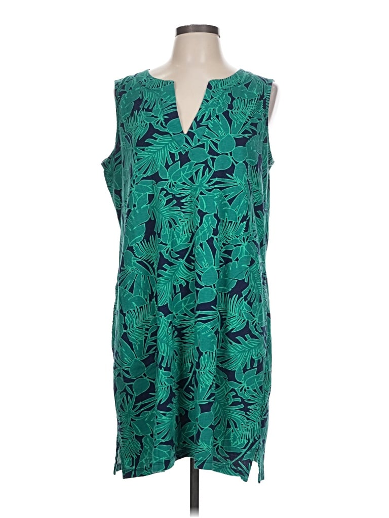 Pre-owned Lands' End Casual Dress In Teal