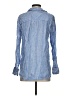 H&M 100% Linen Stripes Blue Long Sleeve Button-Down Shirt Size XS - photo 2