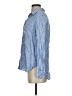 H&M 100% Linen Stripes Blue Long Sleeve Button-Down Shirt Size XS - photo 5