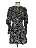 Topshop 100% Polyester Print Black Casual Dress Size 4 - photo 1