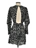 Topshop 100% Polyester Print Black Casual Dress Size 4 - photo 2