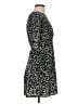 Topshop 100% Polyester Print Black Casual Dress Size 4 - photo 4
