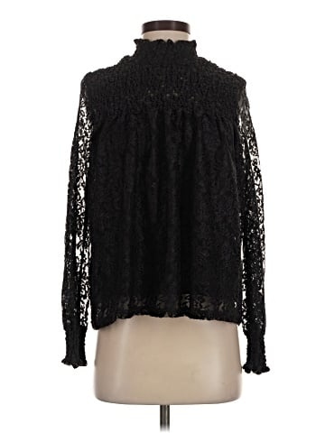 Blue Tassel Long Sleeve Blouse (view 1)