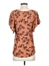 Potter's Pot 100% Rayon Brown Short Sleeve Blouse Size S - photo 2