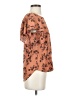 Potter's Pot 100% Rayon Brown Short Sleeve Blouse Size S - photo 4