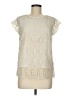 Massimo Dutti 100% Polyester Ivory Short Sleeve Blouse Size 6 - photo 1