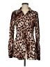 Alberto Makali 100% Polyester Animal Print Brown Long Sleeve Blouse Size M - photo 1
