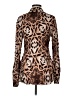 Alberto Makali 100% Polyester Animal Print Brown Long Sleeve Blouse Size M - photo 2