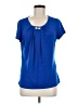 NY Collection Blue Short Sleeve Blouse Size M - photo 1