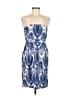 J.Crew Collection 100% Silk Tie-dye Blue Cocktail Dress Size 6 - photo 1