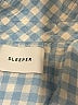Sleeper Checkered-gingham Blue Long Sleeve Blouse Size Sm - Med - photo 7