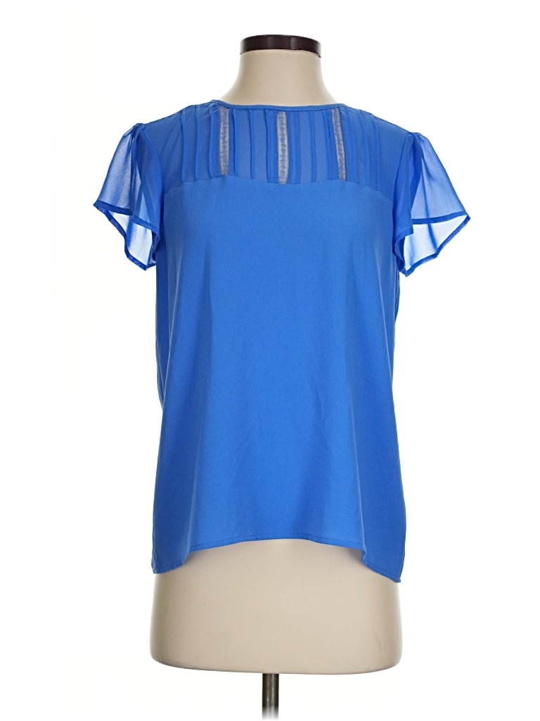 Pre-owned Cece Short Sleeve Blouse In Blue