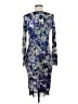FUZZI Paisley Blue Cocktail Dress Size M - photo 2