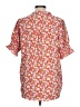 First Love 100% Polyester Floral Orange Short Sleeve Blouse Size L - photo 2