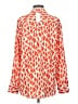 OVI Print Orange Long Sleeve Blouse Size S - photo 2