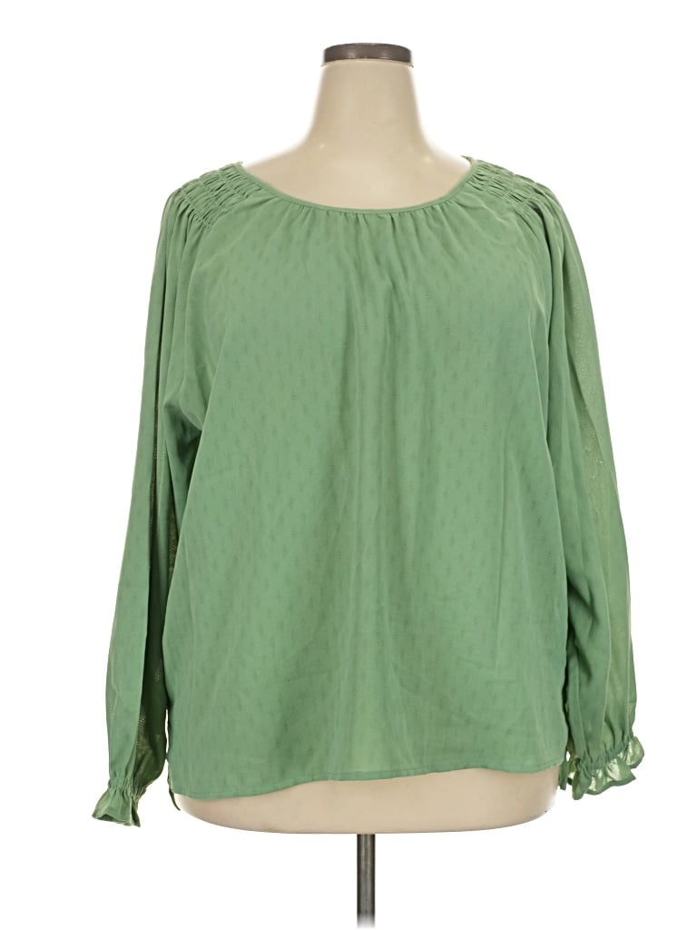 Pre-owned Jessica Simpson Long Sleeve Blouse In Green