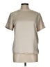 Weekend Max Mara 100% Polyester Metallic Tan Gold Short Sleeve Turtleneck Size L - photo 1