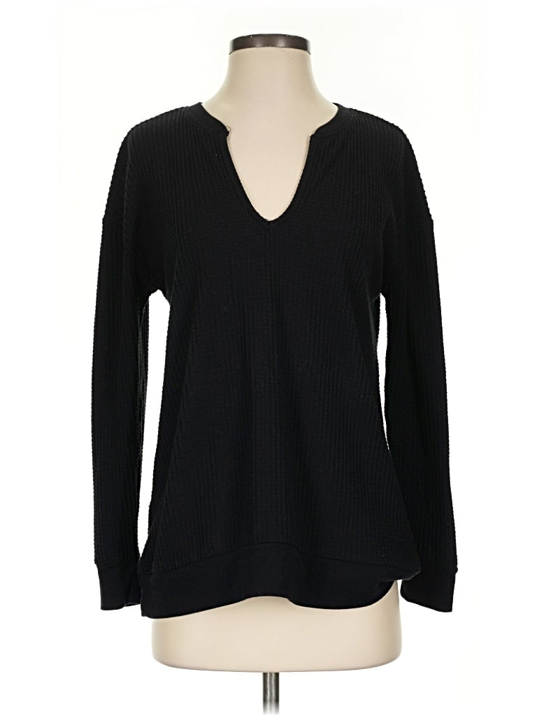 Pre-owned Ann Taylor Loft Long Sleeve T-shirt In Black