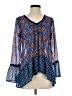 Red Camel 100% Polyester Blue 3/4 Sleeve Blouse Size S - photo 1