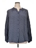 GOODTHREADS Polka Dots Blue Long Sleeve Blouse Size XL - photo 1
