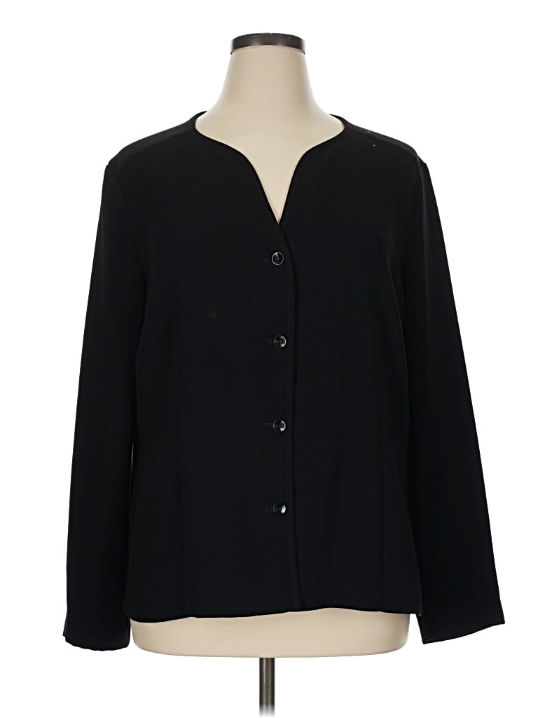 Pre-owned Liz Claiborne 3/4 Sleeve Blouse In Black