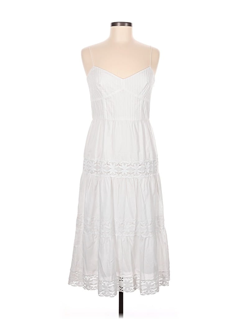 Pre-owned Ann Taylor Loft Casual Dress In White