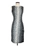 St. John Metallic Silver Cocktail Dress Size 2 - photo 1